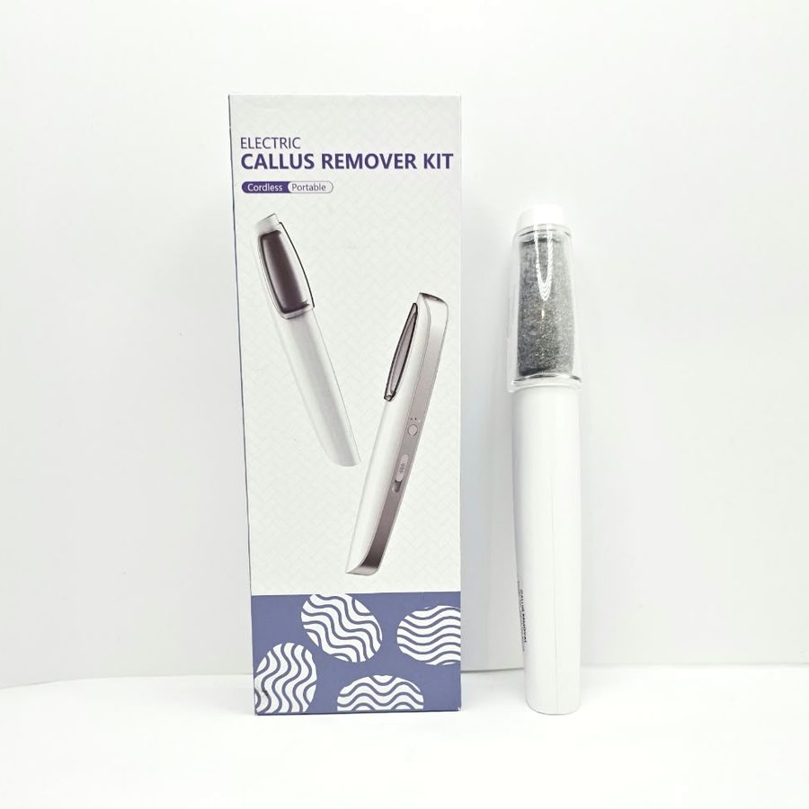 My LINKEVAP electric callus remover standing next to its box
