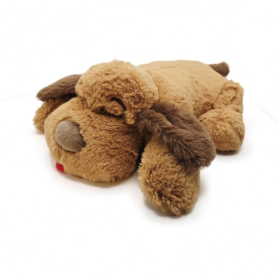 My Snuggle Puppy heartbeat plush in Biscuit, a soft tan puppy with brown ears