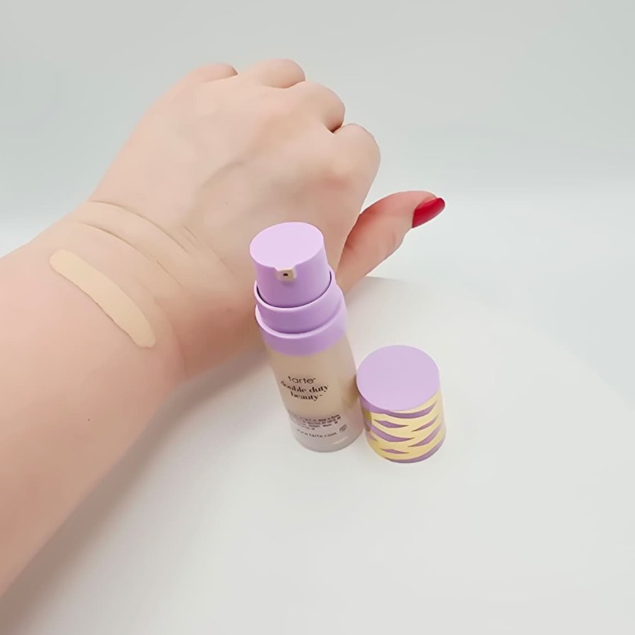 A swatch of tarte face tape foundation in 16N fair-light neutral on my wrist